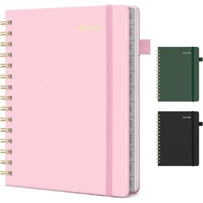 Planner 2025-2026 Weekly and Monthly, July 2025 - June 2026, Hardcover Spiral Bound with Tabs, Inner Pocket, A5 (6.3"x8.5") - Ideal for Teachers, Students & Professionals, Pink
