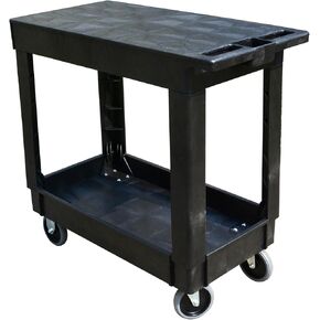 500 LB Capacity Heavy-Duty Tool Cart, Lightweight Utility Cart with Flat Top, Built-in Handle for Easy Maneuvering, Rolling Tool Storage Cart for Garage, Workshop, and Warehouse (Black)