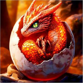 AMORARS Diamond Painting Kit for Adults, 5D Dragon Diamond Art Beginners - DIY Full Diamond Dot Gem Art Paintings, Suitable Gifts, and Home Decoration Crafts, 12x12Inch