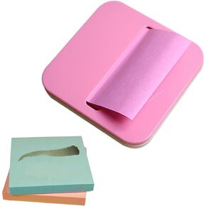 Removable Pop-Up Sticky Note Tape Flag Dispensers Creative Office Supplies Note Box with 2 Sticky Note Paper (Pink)