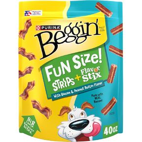 Purina Beggin'’ Adult Fun Size Strips and Stix with Bacon and Peanut Butter Flavor Dog Treats Pouch - 40 oz. Pouch