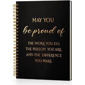 May You Be Proud Of 160 Blank Pages Gold Foil Hardcover Spiral Notebook, Thank You Gifts for Employees Leaders, Leaving Gifts for Coworker, Retirement Goodbye Farewell Gifts for Teammate Staff