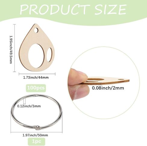 GORGECRAFT 100Pcs Teardrop Embroidery Floss Drops Wood Thread Cross Stitch Bobbins 5 x 4.4CM Winding Board Card Needlework Thread Organization with Floss Ring for Craft DIY Sewing Storage Supplies in Kuwait