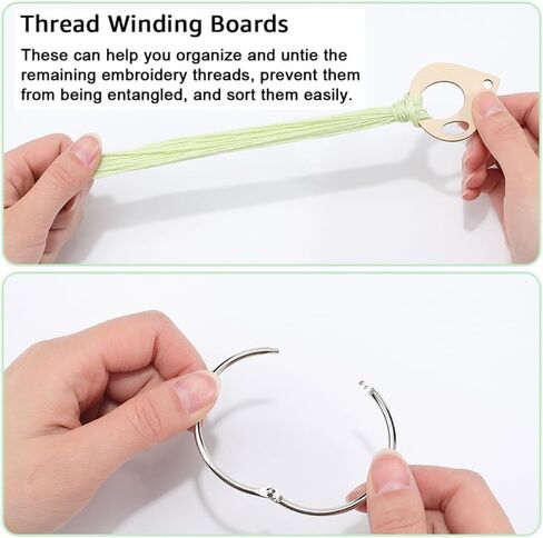 GORGECRAFT 100Pcs Teardrop Embroidery Floss Drops Wood Thread Cross Stitch Bobbins 5 x 4.4CM Winding Board Card Needlework Thread Organization with Floss Ring for Craft DIY Sewing Storage Supplies in Kuwait