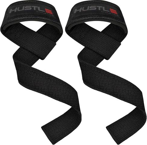 Hustle Lifting Straps Gym Wrist Wraps - 24" Strong Cotton Weightlifting Wrist Straps To Support Grip and Lift Heavier - Ultimate Workout Deadlift Straps for weight lifting in Kuwait