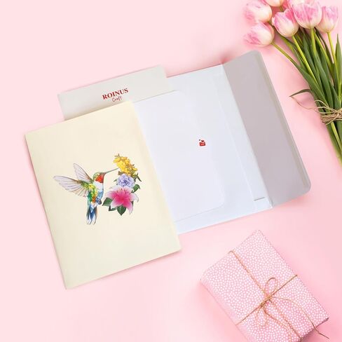 Pop Up Birthday Card for Women – Handmade Cards for All Occasions – 3D Hummingbird and Flowers Garden Scene – Unique Gift for Nature Lovers. in Saudi Arabia