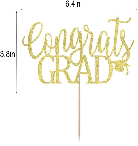 LVEUD Congrats Grad Cake Topper,Congratulations Cake Toppers 2025 Graduation Cake Topper for 2025 Graduation Party Cake Decorations (gold) in Kuwait