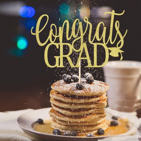 LVEUD Congrats Grad Cake Topper,Congratulations Cake Toppers 2025 Graduation Cake Topper for 2025 Graduation Party Cake Decorations (gold) in Kuwait
