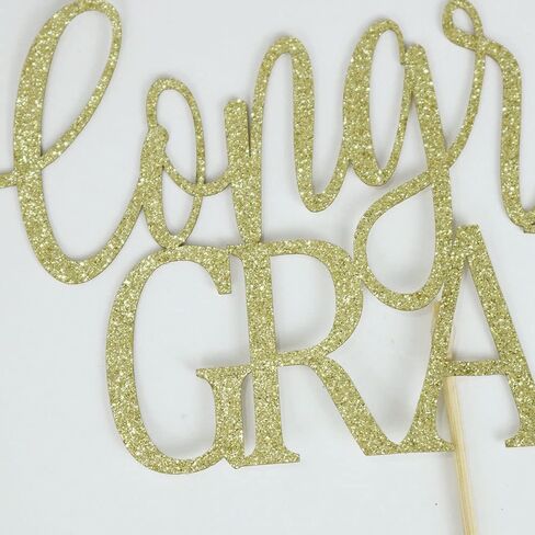 LVEUD Congrats Grad Cake Topper,Congratulations Cake Toppers 2025 Graduation Cake Topper for 2025 Graduation Party Cake Decorations (gold) in Kuwait