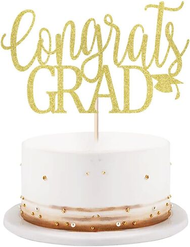 LVEUD Congrats Grad Cake Topper,Congratulations Cake Toppers 2025 Graduation Cake Topper for 2025 Graduation Party Cake Decorations (gold) in Kuwait