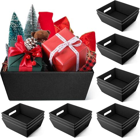 Fainne 16 PCS 12 "× 10" من الورق المقوى الكبير الكبير سلال فارغة للهدايا مع صينية مقابض لعيد عيد ميلاد حفل زفاف عيد الشكر (بني) in Saudi Arabia