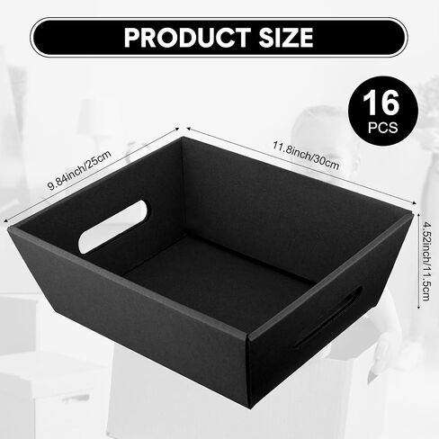 Fainne 16 PCS 12 "× 10" من الورق المقوى الكبير الكبير سلال فارغة للهدايا مع صينية مقابض لعيد عيد ميلاد حفل زفاف عيد الشكر (بني) in Saudi Arabia