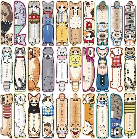 30 PCS Cat Lotclarks Cute Cat موضوع وضع إشارة مرجعية للبالغين لعلامات الكتب الفريدة للطلاب للطلاب معلمي مدرسة القراءة المنزلية للمدرسة ، 30 أنماط in Kuwait