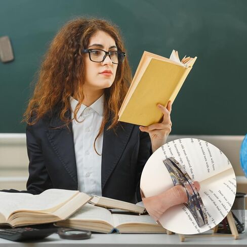 2 PCS Book Page Holder للقراءة ، حامل صفحة راتنجات الإبهام الجمالية ، إكسسوارات القراءة المألوفة المصنوعة يدويًا لمحبي كتاب المعلمين (الذهب) in Saudi Arabia