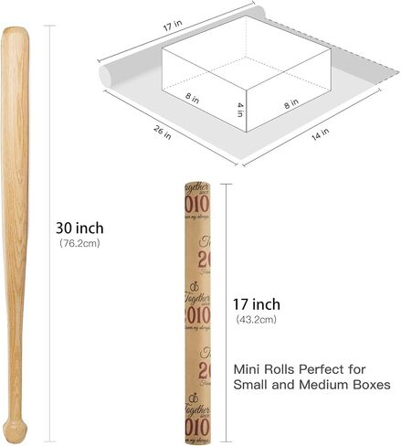 RUSPEPA 50th Golden Anniversary Wrapping Paper, Mini Roll, Together Since 1975" Text Design Kraft Paper, Gift Wrapping Paper Roll for Wedding Anniversary, Party, 17 in x 16.4 ft in Saudi Arabia