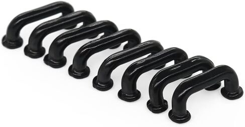 Odoria 1/12 Miniature Drawer Pulls Handles 8Pcs Dollhouse Decoration Accessories, Black in Kuwait