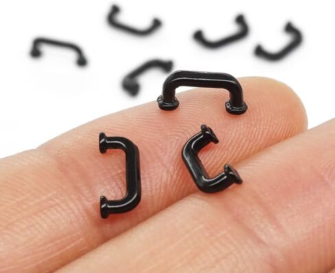 Odoria 1/12 Miniature Drawer Pulls Handles 8Pcs Dollhouse Decoration Accessories, Black in Kuwait