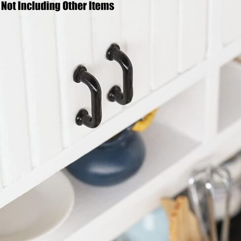 Odoria 1/12 Miniature Drawer Pulls Handles 8Pcs Dollhouse Decoration Accessories, Black in Kuwait