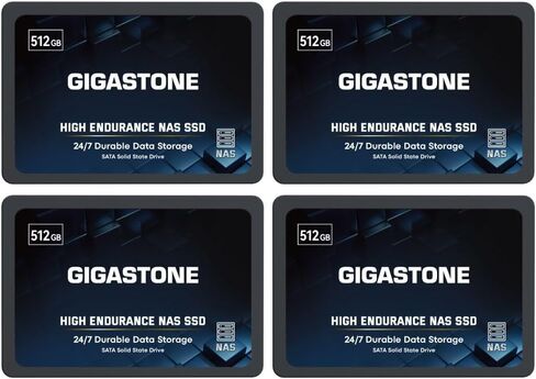 Gigastone Enterprise SSD 512GB NAS SSD Drive Cache (4-Pack) 24/7 Durable TLC High Endurance Business Server Data Center RAID Network Attached Storage 2.5" SATA Internal Solid State Hard Drives in Saudi Arabia