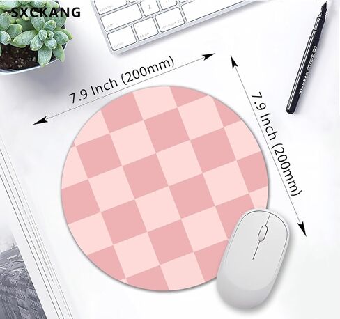 Colorful Checkered Mouse Pad Small, Retro Purple Pink Blue Green Mousepad, Cute Aesthetic Mice Pad Portable Kids Mouse Pad, Computer,Laptop, Office Work, Round Mouse Mat, 7.9x7.9 in in Kuwait