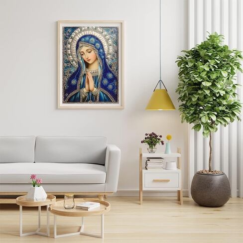 LXTONG Virgin Mary Prayer Diamond Art Kits for Adults, Virgin Mary Diamond Art Painting, Religion Crystal Rhinestones Diamond Painting for Beginners Home Wall Decor (12X16 inches) in Kuwait