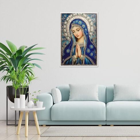 LXTONG Virgin Mary Prayer Diamond Art Kits for Adults, Virgin Mary Diamond Art Painting, Religion Crystal Rhinestones Diamond Painting for Beginners Home Wall Decor (12X16 inches) in Kuwait