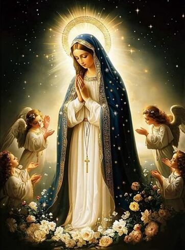 LXTONG Virgin Mary Prayer Diamond Art Kits for Adults, Virgin Mary Diamond Art Painting, Religion Crystal Rhinestones Diamond Painting for Beginners Home Wall Decor (12X16 inches) in Kuwait