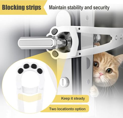 2 Pcs Cat Door Latch, Cat Door Stopper Pet Door Latch to Keep Dog Out of Litter Box and Food, Door Prop for Cat with 7 Adjustable Size, Keep Door Open 1.5" to 6" (White) in Kuwait