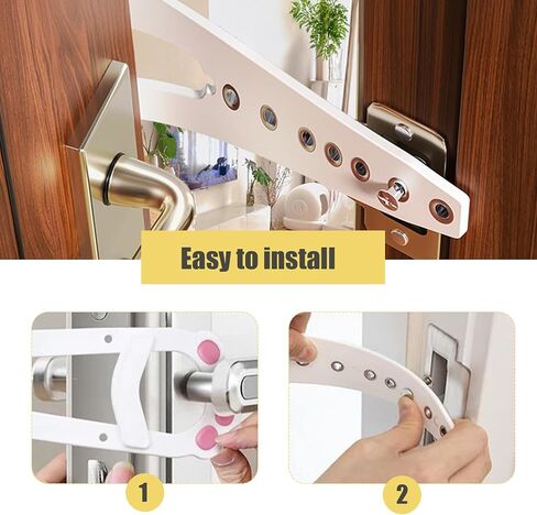 2 Pcs Cat Door Latch, Cat Door Stopper Pet Door Latch to Keep Dog Out of Litter Box and Food, Door Prop for Cat with 7 Adjustable Size, Keep Door Open 1.5" to 6" (White) in Kuwait