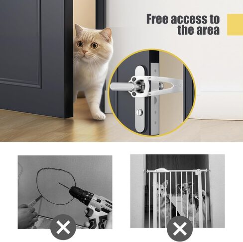 2 Pcs Cat Door Latch, Cat Door Stopper Pet Door Latch to Keep Dog Out of Litter Box and Food, Door Prop for Cat with 7 Adjustable Size, Keep Door Open 1.5" to 6" (White) in Kuwait