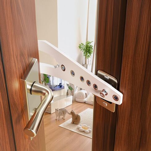 2 Pcs Cat Door Latch, Cat Door Stopper Pet Door Latch to Keep Dog Out of Litter Box and Food, Door Prop for Cat with 7 Adjustable Size, Keep Door Open 1.5" to 6" (White) in Kuwait
