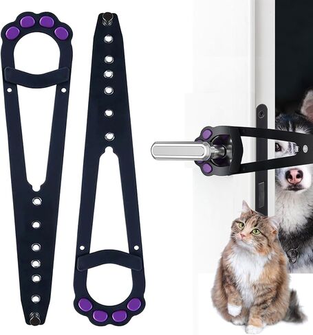 2 Pcs Cat Door Latch, Cat Door Stopper Pet Door Latch to Keep Dog Out of Litter Box and Food, Door Prop for Cat with 7 Adjustable Size, Keep Door Open 1.5" to 6" (White) in Kuwait