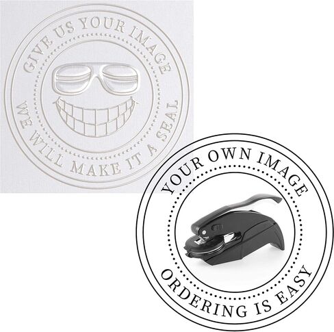 Embosser - Custom Logo Image Seal Embosser Notary Stamp, Book & Library Stamp, Official Business Logo or Image (1 5/8") in Kuwait