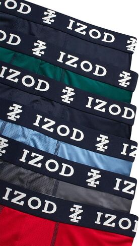 IZOD Men's Underwear - 6 Pack Sport Soft Performance Boxer Briefs (S-XL), Size X-Large, BlackBlueGreyCharcoalRed in Saudi Arabia