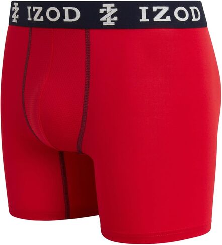 IZOD Men's Underwear - 6 Pack Sport Soft Performance Boxer Briefs (S-XL), Size X-Large, BlackBlueGreyCharcoalRed in Saudi Arabia