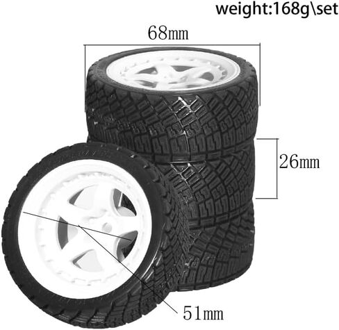 OD 2.67 "1/10 RC على الطرق الراغاف و RIM RIM من النايلون المعززة من نايلون حافة 12 مم من RC 1/10 RC على الطريق سيارات HSP HPI Tamiya Kyosho TT01 TT02 XV01 WRC RACE TIRES W181 (W181 WITHY) in Kuwait