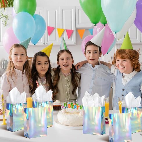 24 PCS Winter Snowflake Hife Facs ، Good Snowflake Goodie Bags Bass Bags Bass مع 24 ورقة من الأنسجة ، وأكياس Paper Party Party مع مقابض عيد ميلاد الشتاء الشتاء in Kuwait