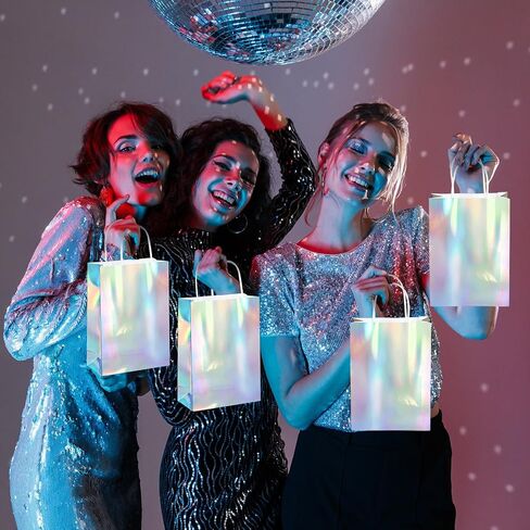 24 PCS Winter Snowflake Hife Facs ، Good Snowflake Goodie Bags Bass Bags Bass مع 24 ورقة من الأنسجة ، وأكياس Paper Party Party مع مقابض عيد ميلاد الشتاء الشتاء in Kuwait