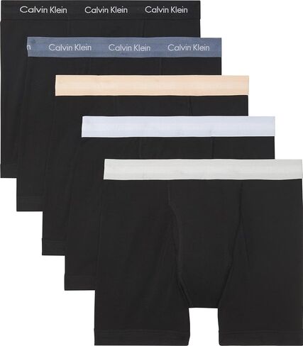 Calvin Klein Men's Cotton Classics 5-Pack Boxer Brief, Atlantic Deep/Cinnabar/Grey Heather/Bel Air Blue/Blueberry, Small in Saudi Arabia
