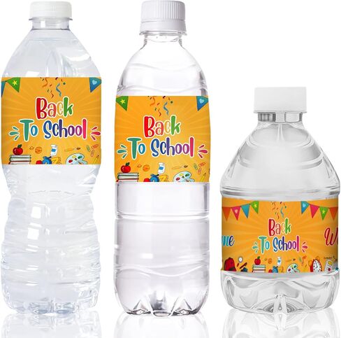 WaaHome Welcome Back to School Water Bottle Labels Decorations, 24pcs Waterproof Back to School Stickers Labels for Bottle Decorations Kindergarten Preschool Teacher Supplies Party Favors in Saudi Arabia