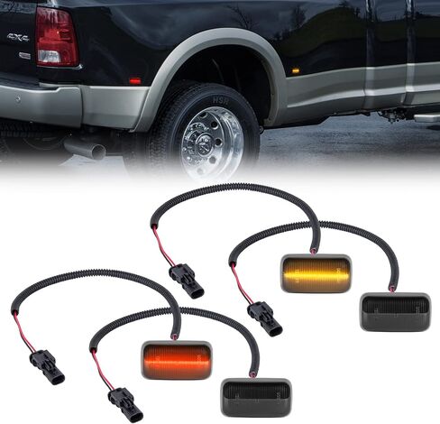 4 قطع مصباح LED أبيض للحاجز الجانبي للعلامة الجانبية للسرير الخلفي متوافق مع 2015-2020 Chevy Silverado، GMC Sierra 2500HD 3500HD للعجلة الخلفية استبدال مصابيح OEM LED Sidemarker in Saudi Arabia