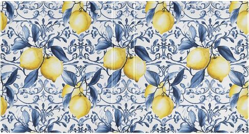French Country Blue Tile Yellow Lemons 3 Ring Binder 1.5" Decorative D-Ring Binder with Clipboard&3 Clear Pockets, Holds 200 Sheets A4 Size Paper Waterproof Binders for School Home Office in Saudi Arabia