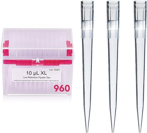 أطراف ماصات ميكروبيبيت، أطراف ماصات نقل منخفضة الاحتفاظ ونظيفة ومضادة للماء، أطراف ماصات بلاستيكية غير بيروجينية 1000 ميكرولتر، 480 قطعة، عبوة واحدة من 5 رفوف in Kuwait