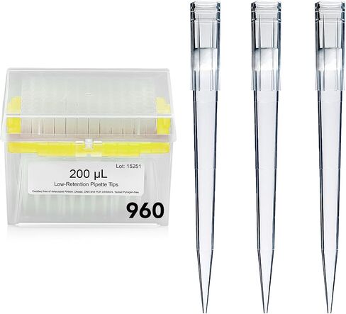 Micropipette Pipette Tips, Low-Retention and Clean-Release Hydrophobic Transfer Pipette Tips, Universal Fit Nonpyrogenic 1000 ul Plastic Pipette Tips, 480-Count, 1 Pack of 5 Racks in Saudi Arabia