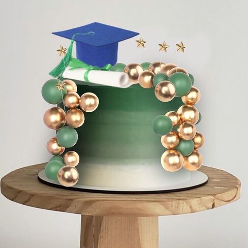 25 PCS 2025 Graduation Cake Toppers Diploma Congrats 2025 Grad Cap Cake Topper with Tassel Balls Cupcake Toppers for Class of 2025 Senior School Graduation Party Cake Decorations Supplies Black Gold in Saudi Arabia