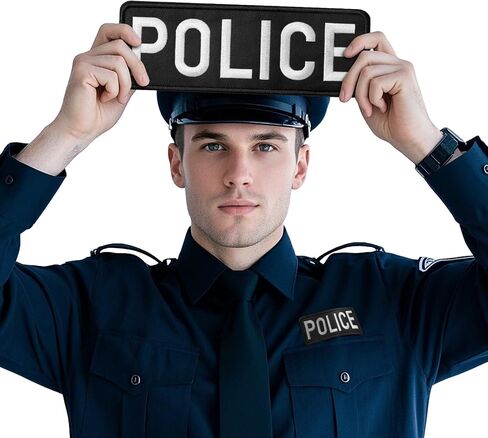 Police Embroidered Patches are Durable, for Uniforms, Vests, Jackets, Carriers, Hats. Two Sizes: Small and Large.(Police, Black) in Saudi Arabia