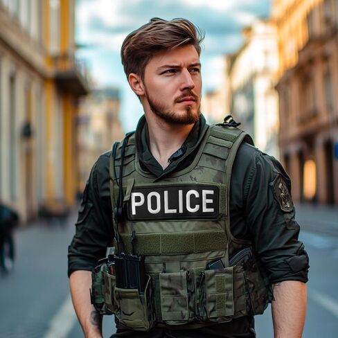 Police Embroidered Patches are Durable, for Uniforms, Vests, Jackets, Carriers, Hats. Two Sizes: Small and Large.(Police, Black) in Saudi Arabia