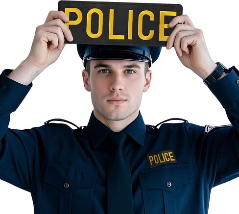 Police Embroidered Patches are Durable, for Uniforms, Vests, Jackets, Carriers, Hats. Two Sizes: Small and Large.(Police, Black) in Saudi Arabia
