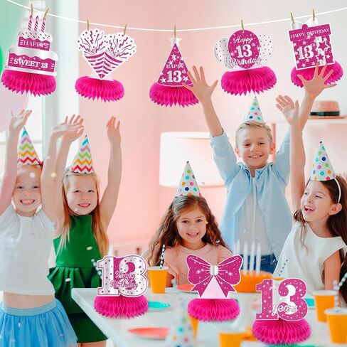 8pcs Pink Sweet Sweet 16th Party Party Decorations Girls Happy 16th Table Birthday Censhereds of table Decor in Saudi Arabia