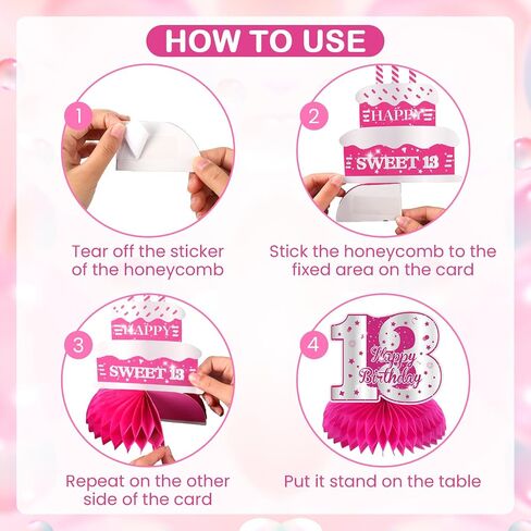 8pcs Pink Sweet Sweet 16th Party Party Decorations Girls Happy 16th Table Birthday Censhereds of table Decor in Saudi Arabia